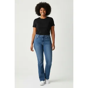 Levis 726 Womens Jeans 32x32 Medium Wash High Rise Flare Stretch Denim Blue thumbnail 5