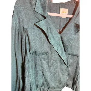 Anthropologie Maeve Almeria Emerald Green Paisley‎ Blouse Sz Small thumbnail 8