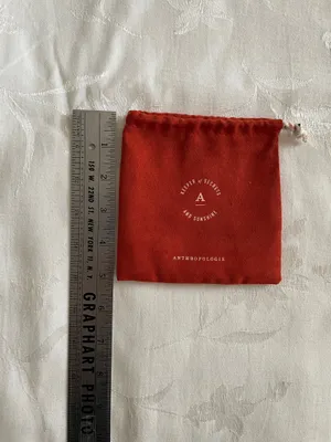 Anthropologie Jewelry Dust Gift Bag Drawstring Faux Suede 5" Secrets Sunshine thumbnail 5