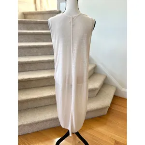 Free People We the Free Blush Cream Sheer Long Line Tank Top thumbnail 2