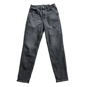 American‎ Eagle Womens High Waisted Mom Jeans Washed Black Stretch 10 Long thumbnail 3