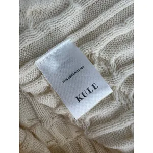 KULE The Mirabelle Cream Mock‎ Neck Cable Knit Cotton Sweater Size Medium thumbnail 13