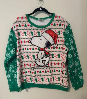 Peanuts Christmas Snoopy Pullover Size L thumbnail 1