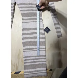 NWT $65 Lulus Casual Aura Beige‎ Striped Knit Long Sleeve Midi Dress Womens XL thumbnail 7