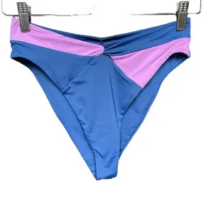 L*space Color Block Nancy Lee Bikini Bottom Bitsy Cut‎ Blue Purple Size Large thumbnail 4