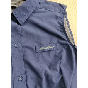 Eddie Bauer Women's Sleeveless Hiking Shirt XS Blue Vented Outdoor Travel Top thumbnail 5