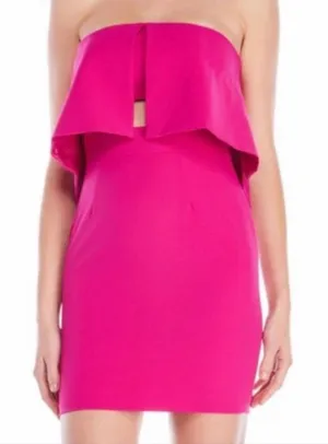 Jay Godfrey Hot Pink Pop Over Strapless Mini Dress Size 2 Barbiecore‎ thumbnail 1