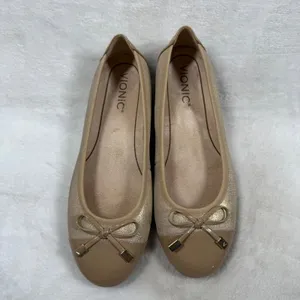 Vionic Minna Met Nude Gold Metallic Patent Leather Ballet Flats Womens 7.5 thumbnail 3