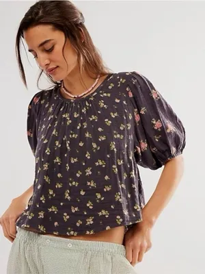 NWT Free People Chloe Mixed Print Back Cutout Top ~ Size Medium thumbnail 3
