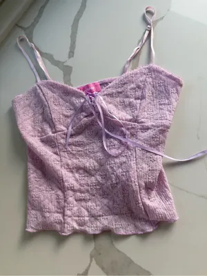 Edikted Textured Lacey Tank Top Size Small thumbnail 2