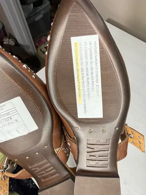 Frye HEATHER SLINGBACK STUDDED Flat Pointed Silver & Walnut Leather thumbnail 10