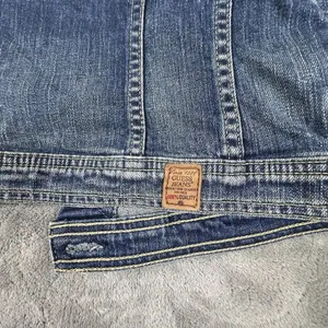 Vintage Guess Jeans Denim Trucker Jacket Women Large 90s Embroidered Y2K Retro thumbnail 5