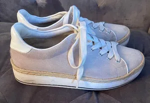 Steve Madden Rule Platform Suede Taupe Sneakers Size 7.5 thumbnail 1