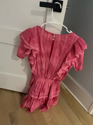 Love Shack Fancy Mini Dress Pink Ruffle thumbnail 2