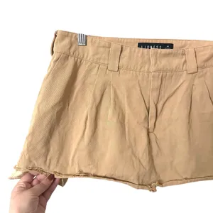 LIONESS‎ Khaki Raw Hem Mini Skirt Medium thumbnail 3