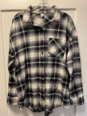 BP Black, White & Yellow Plaid Shirt thumbnail 1
