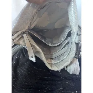 Suri‎ Frey Crossbody Shoulder Hobo Bag Purse Silver Vegan Tassel EUC thumbnail 8