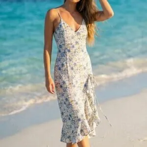 NWT En Saison Floral Midi Slip Dress Medium Cottage‎ Feminine Wedding Romantic thumbnail 5