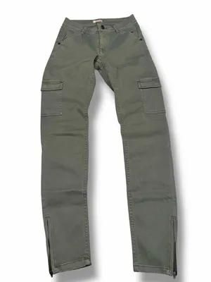 Roxy Women's Army Green Cargo City Slim Fit Utility Pants with Zipper‎ Ankles thumbnail 2