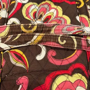 Vera Bradley‎ Brown Pink Quilted Tote Bag Floral Print Travel Shoulder Bag thumbnail 10