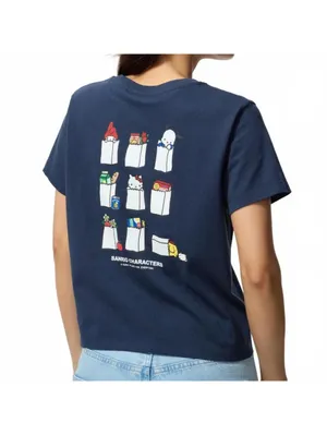 Uniqlo Sanrio Supermarket T-Shirt Hello Kitty Pochacco My Melody Navy Small NWT thumbnail 2