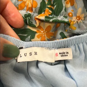 Lush Tropical Floral Spaghetti Strap Dress size small thumbnail 13