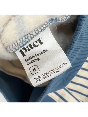 Pact Scattered Hearts Striped Sweatshirt Organic Cotton Blue Cream Size Medium thumbnail 8