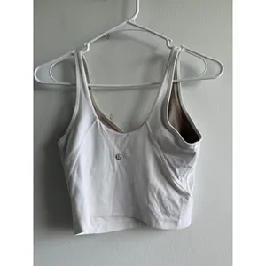 Lululemon Align Tank Top White Tan Lining LW1CW8S Size 6 thumbnail 4