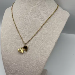 Vintage Cross Heart Locket Necklace thumbnail 4
