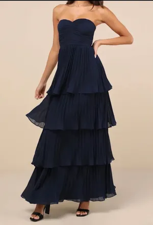 Lulus Maxi Dress Blue Navy thumbnail 1