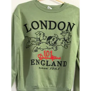 Disney Women's Green 101 Dalmations London Crewneck L/S Sweatshirt Size S thumbnail 2