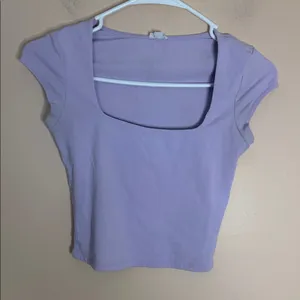 Garage Lilac Square Neck Crop Top thumbnail 1