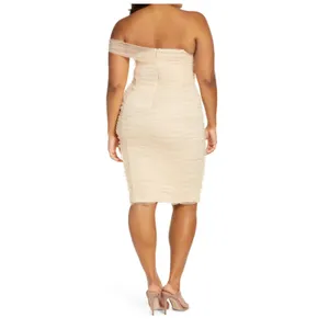 Lavish Lice NWT Ruched Off The Shoulder Sheath Dress Size UK/20, US/16 thumbnail 2