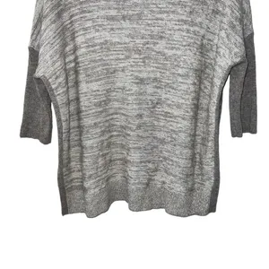 Kinross 100% Cashmere Marled Gray Taupe Mock Neck Dolman Sleeve Sweater S thumbnail 4
