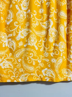 Kim Rogers Mustard Yellow Paisley Tunic Shirt Dress L Cotton Preppy Retro Mod thumbnail 15
