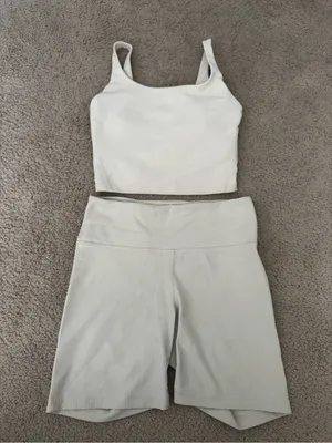 Ribbed Bike Short and Cropped Tank set thumbnail 1