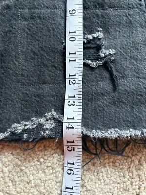 Levis Black/Grey Denim Mini Skirt summer Distressed Button Fly Raw Hem size 25 thumbnail 14