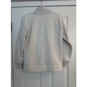 Athleta XS Cozy Karma Side Zip Funnel Neck Sweatshirt Off White‎ Fleece Lined thumbnail 5