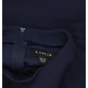 NWT B. Darlin Sleeve Mockneck Fit Flare Faux Pocket Mini Dress Navy Blue 13/14 thumbnail 8