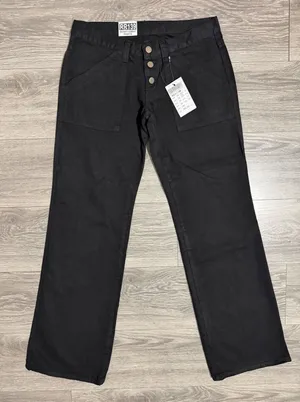 New J Galt Brandy Melville M Black Skinny Combat Pants Low Rise‎ Cargo Punk Y2K thumbnail 1