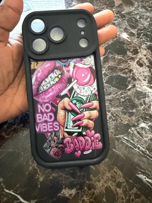 Black & Pink “Baddie” Graphic Phone Case – No Bad Vibes – Fits Select iPhone Pro/Pro Max Models thumbnail 3