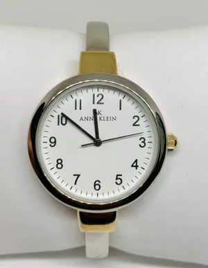 Anne Klein women’s two tone cuff bracelet watch 33mm round quartz 7” running thumbnail 1