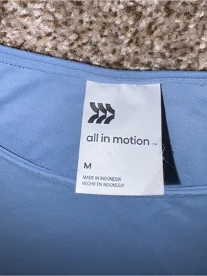 All in Motion Blue Short Sleeve Athletic Top Medium thumbnail 2