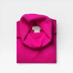 J.Crew Bright Pink Merino Wool Turtleneck Sweater Women's Medium thumbnail 5
