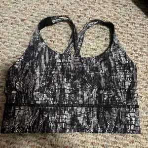 Lululemon Energy Longline Bra Lino Slide Alpine White Black- Size 6 thumbnail 3