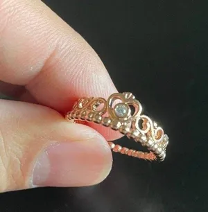 Rose Gold Heart Crown Ring Size 6 thumbnail 6