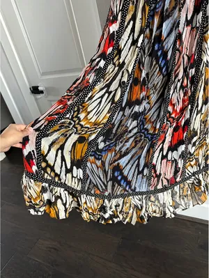Anthropologie Maeve Boho Butterfly-Print V-Neck Maxi Dress in Multicolor Size XS thumbnail 3