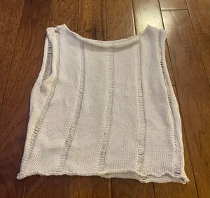 Amazon White Knit Tank Top thumbnail 1