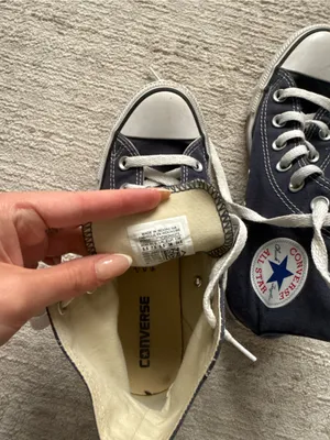 Classic Navy High-Top Canvas Sneakers with White Accents (Size 7.5) thumbnail 2