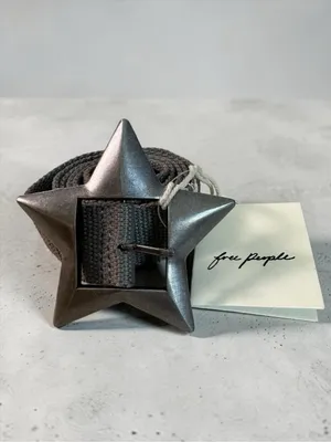 Free People Bohemian Grunge 90s Zoa Star Buckle Hip Belt Medium Large NWT thumbnail 3